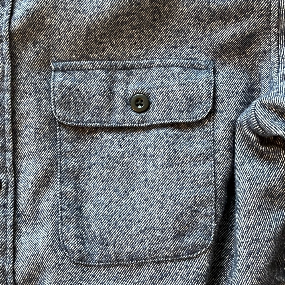 Frank & Oak Thick Blue Flannel Shirt - Picture 9 of 16